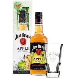 Виски яблочный "Jim Beam" Apple, gift box with glass, 0.7 л