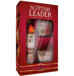 Виски Scottish Leader, gift box with two glasses, 0.7 л