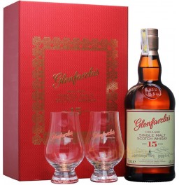 Виски "Glenfarclas" 15 years, gift box with 2 glasses, 0.7 л