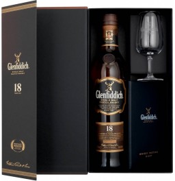 Виски Glenfiddich 18 Years Old, gift set with glass and whisky notebook, 0.75 л