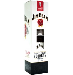 Виски "Jim Beam", gift box with glass, 0.7 л