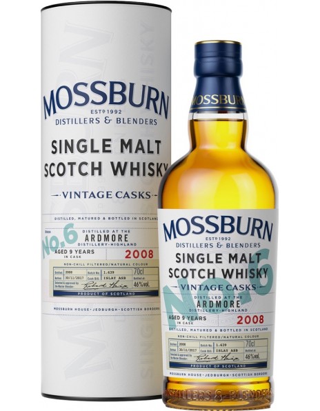 Виски Mossburn, "Vintage Casks" No.6 Ardmore, 2008, in tube, 0.7 л