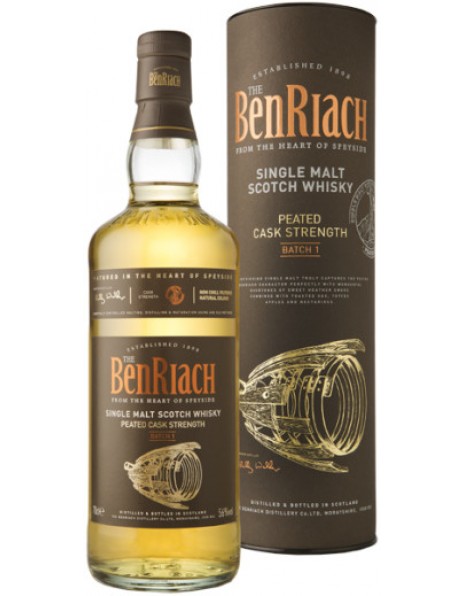 Виски Benriach, Peated Cask Strength, Batch 1, in tube, 0.7 л