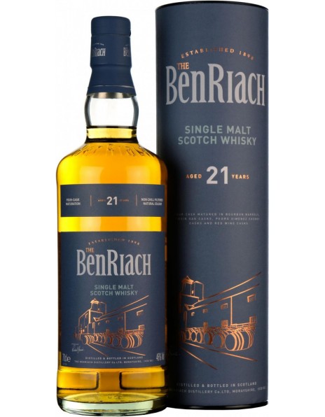 Виски "Benriach" 21 Years Old, in tube, 0.7 л