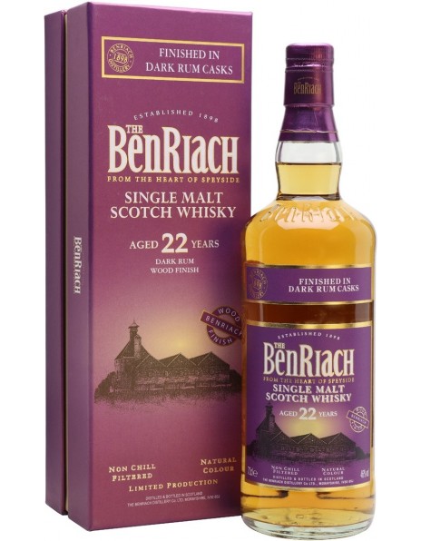Виски "Benriach" Dark Rum Finish 22 Years Old, gift box, 0.7 л