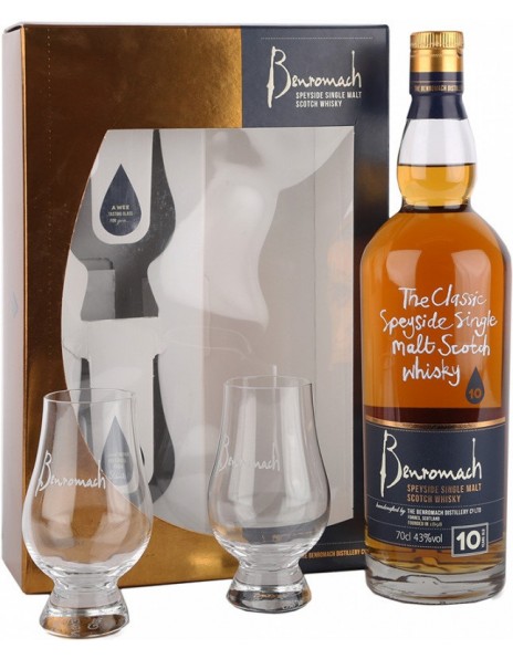 Виски "Benromach" 10 Years Old, gift box with 2 glasses, 0.7 л