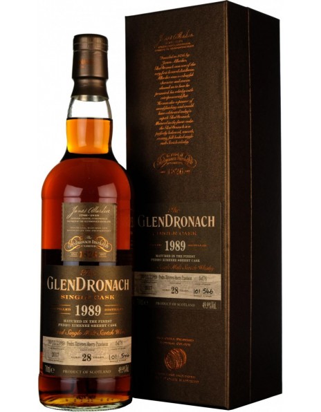 Виски Glendronach, "Single Cask" Pedro Ximenez Sherry Puncheon, 28 Years Old, 1989, gift box, 0.7 л