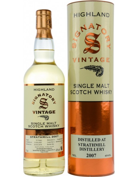 Виски Signatory Vintage, "86 Proof Collection" Strathmill 10 Years, 2007, metal tube, 0.7 л