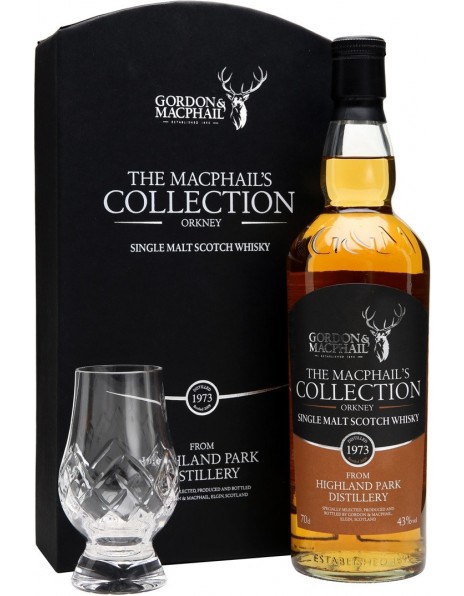 Виски "The MacPhail's Collection" from Highland Park, 1973, gift box with glass, 0.7 л