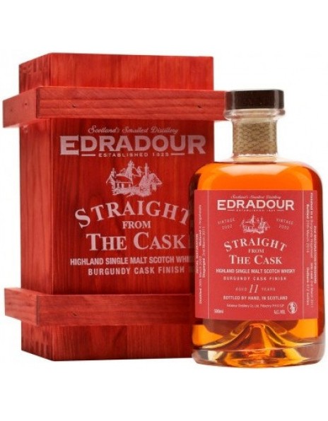 Виски "Edradour" 11 Years Old, Burgundy Cask Matured, 2006, wooden box, 0.5 л