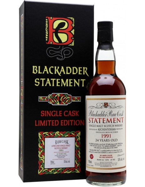 Виски Blackadder, "Raw Cask Statement" Auchentoshan 24 Years Old, 1991, gift box, 0.7 л