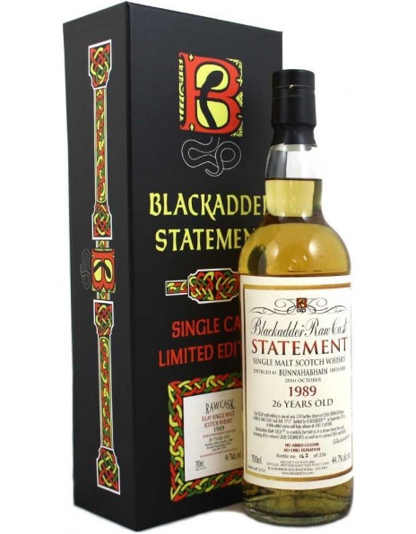 Виски Blackadder, "Raw Cask Statement" Bunnahabhain 26 Years Old, 1989, gift box, 0.7 л