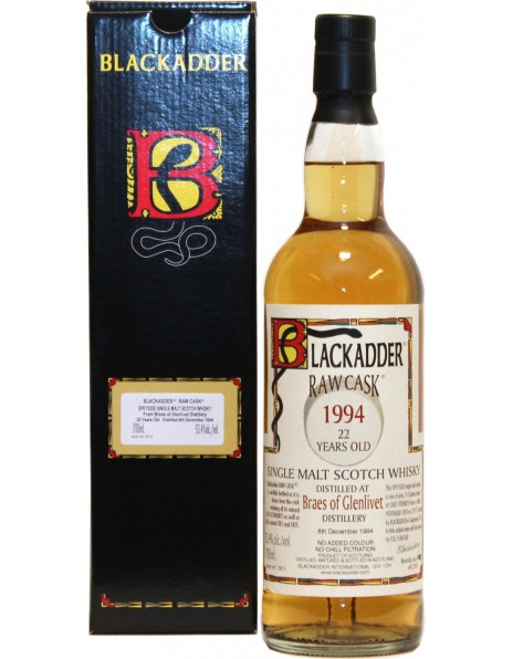 Виски Blackadder, "Raw Cask" Braes of Glenlivet 22 Years Old, 1994, gift box, 0.7 л