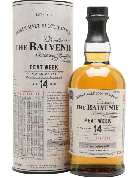 Виски "Balvenie" Peat Week 14 Years Old, in tube, 0.7 л