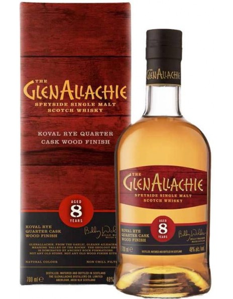 Виски "GlenAllachie" 8 Years Old Koval Rye Quarter Cask Wood Finish, gift box, 0.7 л