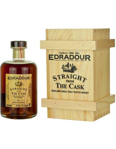 Виски "Edradour" 10 Years Old, Sherry Cask Matured (57,7%), 2008, wooden box, 0.5 л