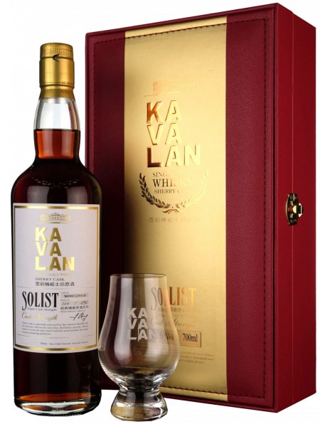Виски Kavalan, "Solist" Sherry Cask (59,4%), gift box with glass, 0.7 л