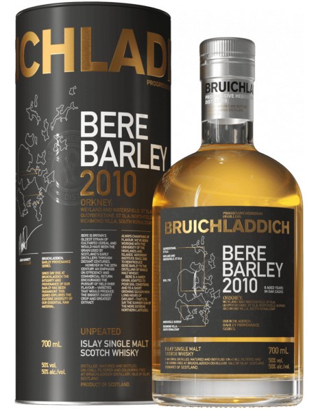 Виски Bruichladdich, Bere Barley, 2010, in tube, 0.7 л