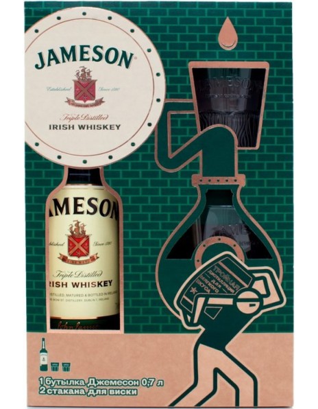 Виски "Jameson", with 2-glass box, 0.7 л