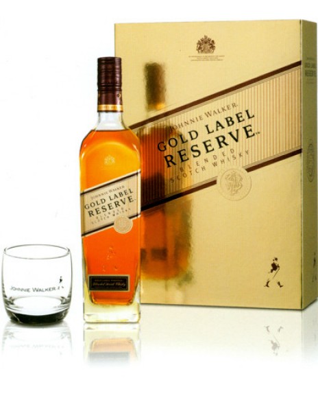 Виски "Gold Label" Reserve, gift box with 2 glasses, 0.7 л