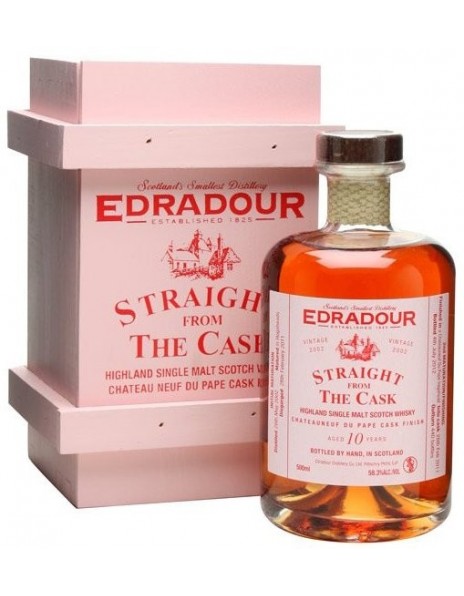Виски Edradour, Chateauneuf-du-Pape Cask Finish, 10 Years, 2002 (57.5%), gift box, 0.5 л