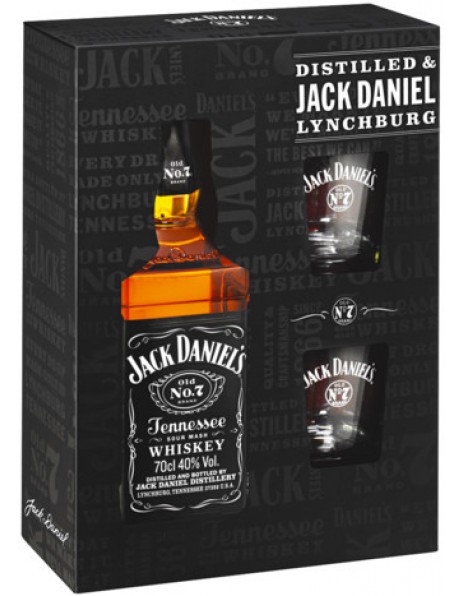 Виски "Jack Daniel's", in box with 2 glasses, 0.7 л