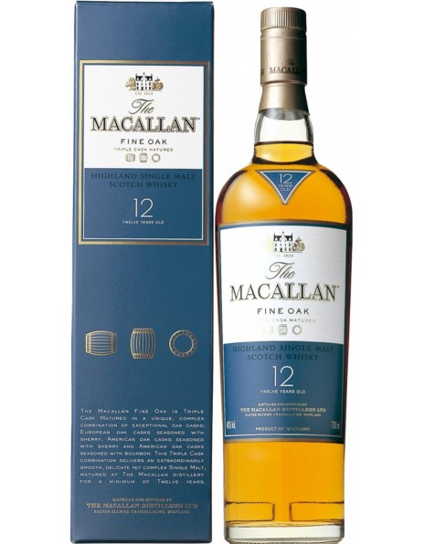 Виски Macallan "Fine Oak" 12 Years Old, with box, 0.7 л