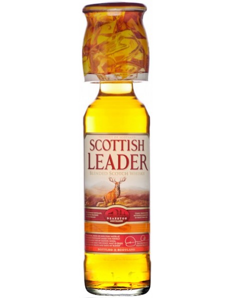 Виски "Scottish Leader", with a glass, 0.7 л