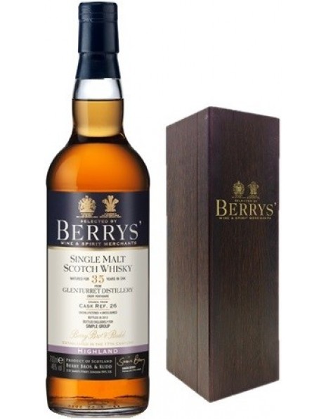 Виски Berrys Glenturret 35, wooden box, 0.75 л