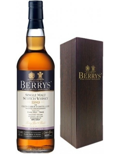 Виски Berrys Glen Garioch 1989, wooden box, 0.7 л