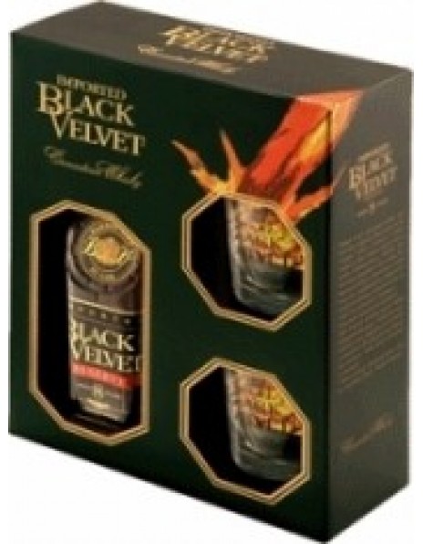 Виски Black Velvet Reserve 8 years, gift box with 2 glasses, 0.7 л