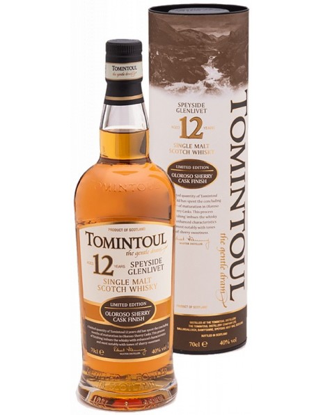 Виски "Tomintoul" 12 YO, Oloroso Sherry Cask Finish, gift tube, 0.7 л