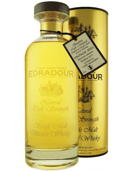 Виски Edradour, Bourbon Cask Matured (59%), 2003, in tube, 0.7 л