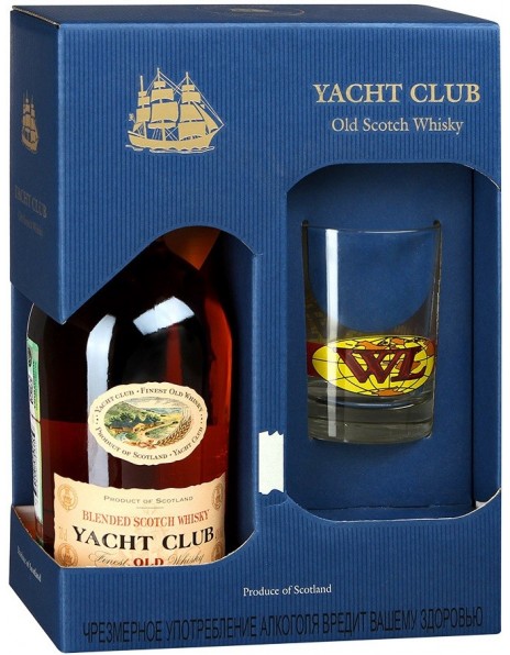 Виски "Yacht Club", gift box with glass, 0.7 л