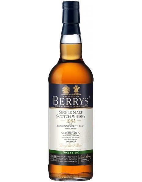 Виски Berrys, "Benrinnes" 1984, 0.7 л