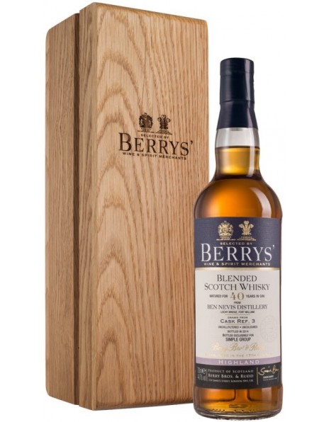 Виски Berrys, Ben Nevis 40 Years Old, wooden box, 0.7 л