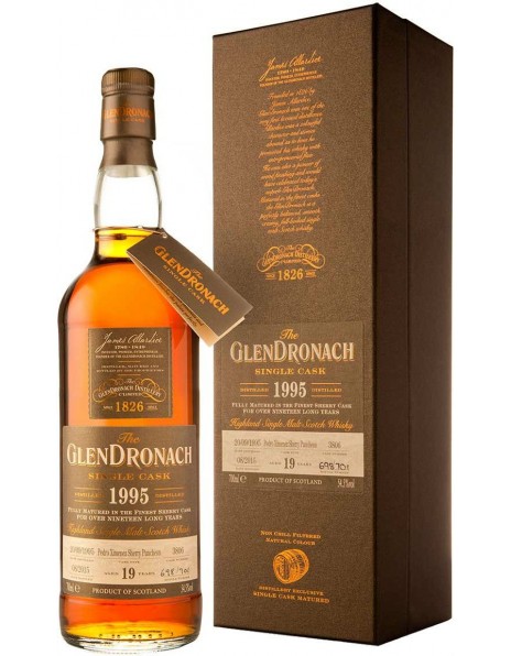 Виски Glendronach, "Single Cask" Pedro Ximenez Sherry Puncheon (54.5%), 19 Years Old, 1995, gift box, 0.7 л