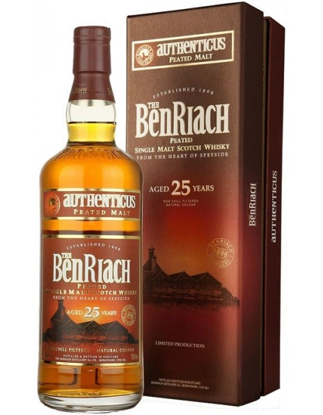Виски Benriach, "Authenticus" Peated, 25 Years Old, gift box, 0.7 л