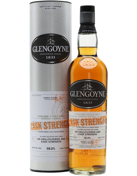 Виски "Glengoyne" Cask Strength Batch 3 (58,2%), in tube, 0.7 л