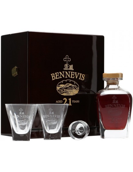 Виски "Ben Nevis" 21 Years Old, wooden box with 2 glasses, 0.7 л