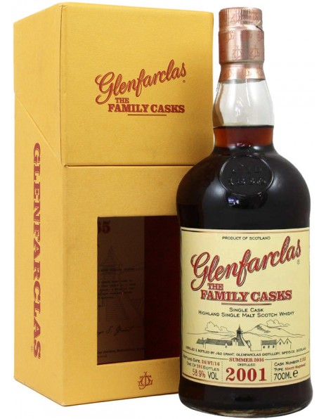 Виски Glenfarclas 2001 "Family Casks" (58,9%), gift box, 0.7 л