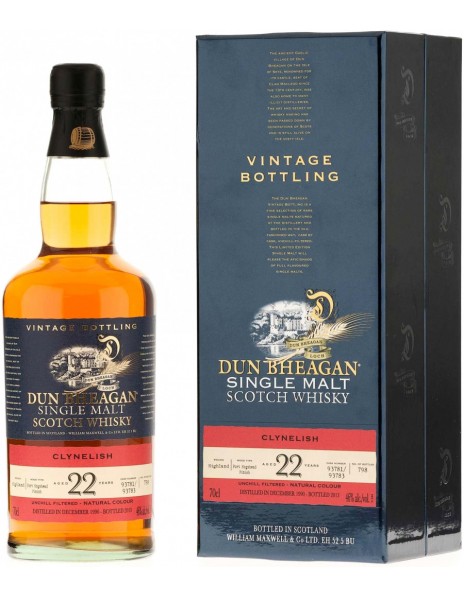 Виски "Dun Bheagan" Clynelish 22 Years Old (46%), 1990, gift box, 0.7 л